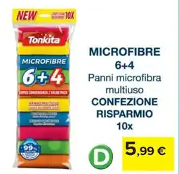 Carrefour Tonkita MICROFIBRE 6+4 Panni microfibra multiuso offerta