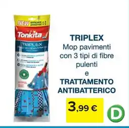 Carrefour Tonkita TRIPLEX Mop pavimenti con 3 tipi di fibre pulenti offerta