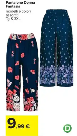 Carrefour Pantalone Donna Fantasia offerta