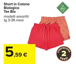 Carrefour Short in Cotone Biologico Tex Bio offerta