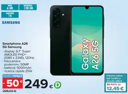 Carrefour Smartphone A26 5G Samsung offerta