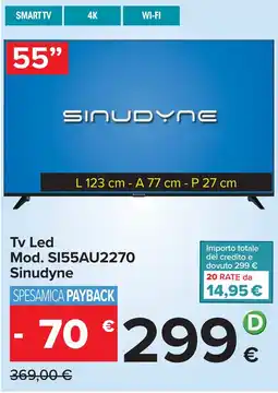 Carrefour Tv Led Mod. SI55AU2270 Sinudyne offerta