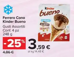 Carrefour Ferrero Cono Kinder Bueno offerta