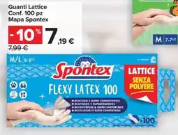 Carrefour Guanti Lattice Conf. 100 pz Mapa Spontex offerta