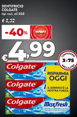 Bennet Dentifricio COLGATE tipi vari offerta