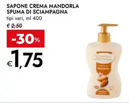 Bennet SPUMA DI SCIAMPAGNA Sapone crema mandorla offerta