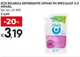Bennet INFASIL Eco ricarica detergente intimo ph specialist 5.5 offerta