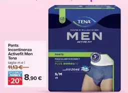 Carrefour Pants Incontinenza Activefit Men Tena offerta