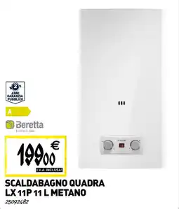 Tecnomat Beretta Scaldabagno quadra lx 11p 11 L metano offerta