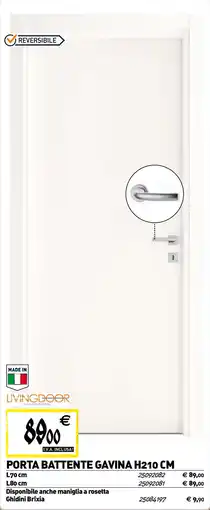 Tecnomat LIVINGDOOR Porta battente gavina H210 CM offerta
