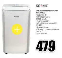 MediaWorld KOENIC Condizionatore Portatile KAC 14022 offerta