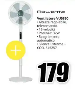 MediaWorld Rowenta Ventilatore VU5890 offerta