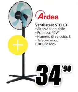 MediaWorld Ardes Ventilatore STEELO offerta