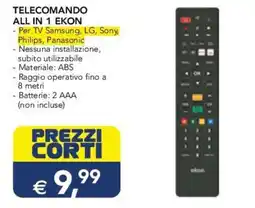 Esselunga Telecomando all in 1 ekon offerta
