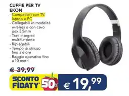 Esselunga Cuffie per tv ekon offerta