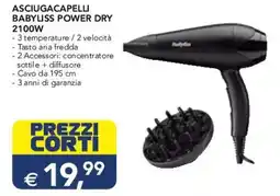 Esselunga ASCIUGACAPELLI BABYLISS POWER DRY 2100W offerta