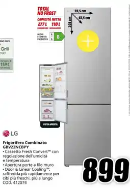 MediaWorld LG Frigorifero Combinato GBV22NCBPY offerta