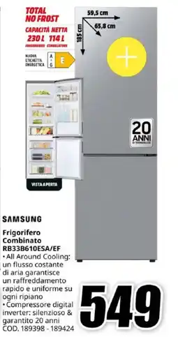 MediaWorld SAMSUNG Frigorifero Combinato RB33B610ESA/EF offerta