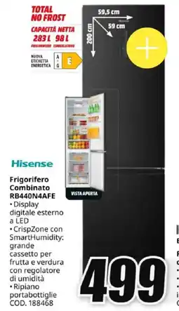 MediaWorld Hisense Frigorifero Combinato RB440N4AFE offerta