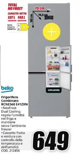 MediaWorld beko Frigorifero Combinato RCNE560 E41ZXN offerta