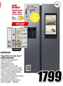 MediaWorld SAMSUNG Frigorifero Family Hub RS6HDG883ES9 offerta