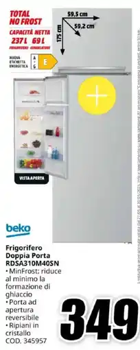 MediaWorld beko Frigorifero Doppia Porta RDSA310M40SN offerta