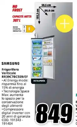 MediaWorld SAMSUNG Frigorifero Verticale RR39C7BC5S9/EF offerta