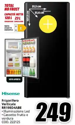 MediaWorld Hisense Frigorifero Verticale RR198D4ABE offerta