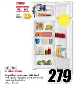 MediaWorld KOENIC Frigorifero da incasso KBK 444 F offerta