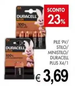 PrestoFresco Duracell plus pile 9v stilo ministilo x 4 / 1 offerta