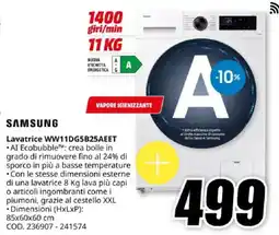 MediaWorld SAMSUNG Lavatrice WW11DG5B25AEET offerta