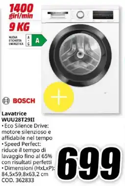 MediaWorld BOSCH Lavatrice WUU28T29II offerta