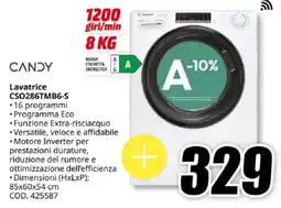 MediaWorld CANDY Lavatrice CSO286TMB6-S offerta