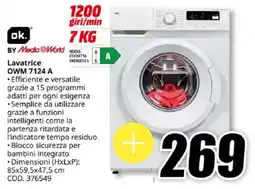 MediaWorld ok. Lavatrice OWM 7124 A offerta