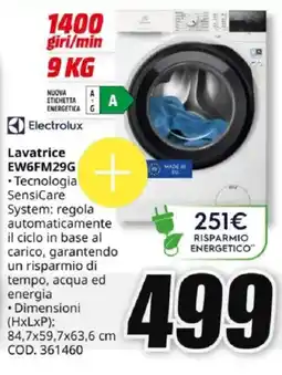 MediaWorld Electrolux Lavatrice EW6FM29G offerta