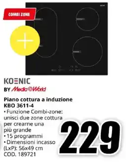 MediaWorld KOENIC Piano cottura a induzione КВО 3611-4 offerta