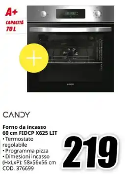 MediaWorld CANDY Forno da incasso 60 cm FIDCP X625 LIT offerta
