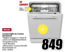 MediaWorld Miele Lavastoviglie da incasso G5153SCVI offerta