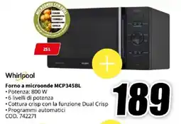 MediaWorld Whirlpool Forno a microonde MCP345BL offerta