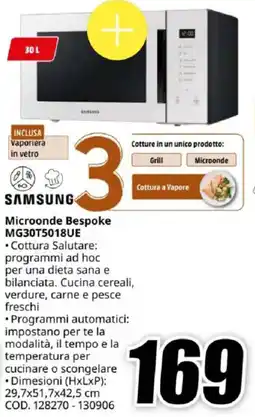 MediaWorld SAMSUNG Microonde Bespoke MG30T5018UE offerta