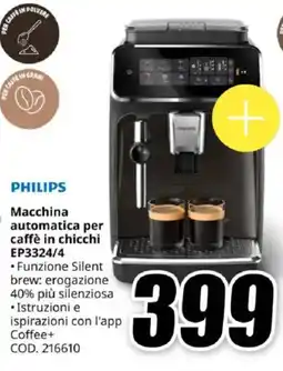 MediaWorld PHILIPS Macchina automatica per caffè in chicchi EP3324/4 offerta