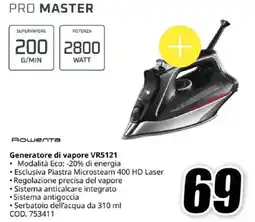 MediaWorld Rowenta Generatore di vapore VR5121 offerta
