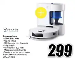 MediaWorld Ecovacs Aspirapolvere Robot N20 Plus offerta