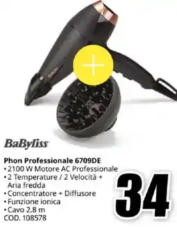 MediaWorld BaByliss Phon Professionale 6709DE offerta
