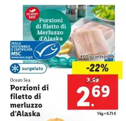 Lidl Porzioni di filetto di merluzzo d'Alaska offerta