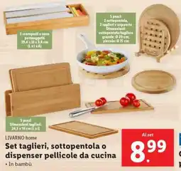Lidl Set taglieri, sottopentola o dispenser pellicole da cucina offerta