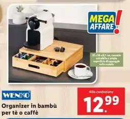 Lidl Organizer in bambù per tè o caffè offerta