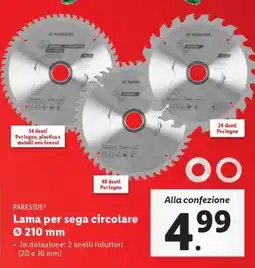 Lidl PARKSIDE Lama per sega circolare Ø 210 mm offerta