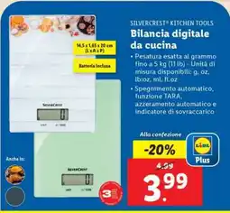 Lidl Bilancia digitale da cucina offerta