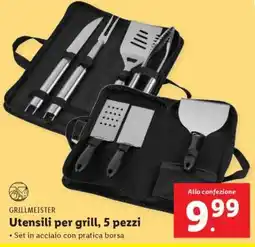 Lidl Utensili per grill, 5 pezzi offerta